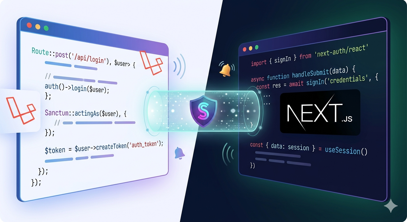 Featured image for "Sanctum و Next.js: مصادقة احترافية لتطبيقك"